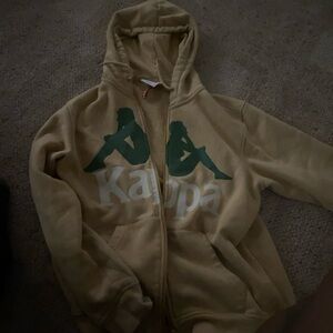 Kappa Tan Full-Zip Jacket with Hood and Logo